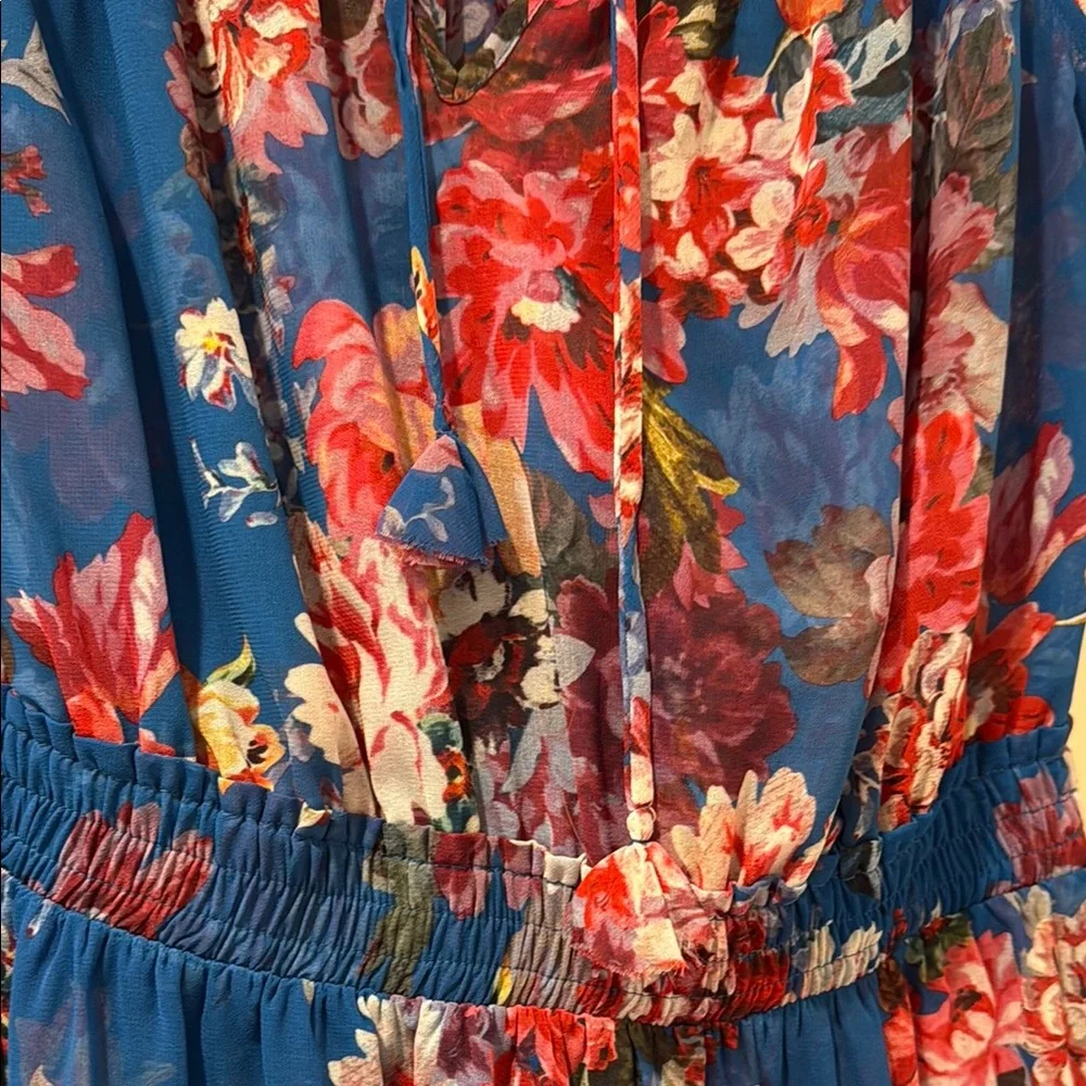 Misa Floral Blue Sleeveless Dress - Picture 5 of 6